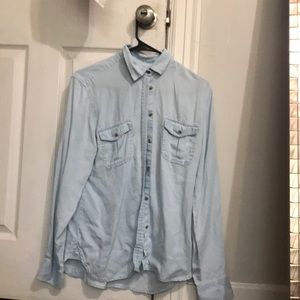 American eagle blue button up